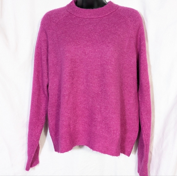 Zara Alpaca & Wool Blend Mock-Neck Pullover Sweater, Soft, Cozy, Warm, Sz S - Picture 2 of 11